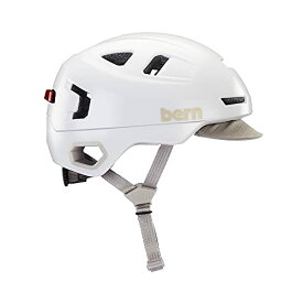 ヘルメット 自転車 サイクリング 輸入 クロスバイク Bern Hudson Commuter Bike Helmet with MIPS, Rated for E-Bike, Integrated LED Rear Light and U-Lock Compatibility, MIPS Satin White, Smallヘルメット 自転車 サイクリング 輸入 クロスバイク