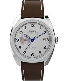 腕時計 タイメックス メンズ Timex Men's Marlin Sub-Dial Automatic 39mm Watch - Brown Strap Silver-Tone Dial Stainless Steel Case腕時計 タイメックス メンズ