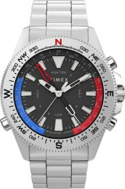 腕時計 タイメックス メンズ Timex Men's Expedition North Tide-Temp-Compass 43mm Watch ? Black Dial Stainless Steel Case & Bracelet腕時計 タイメックス メンズ