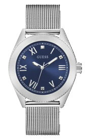 腕時計 ゲス GUESS メンズ GUESS Men's 44mm Watch - Silver Tone Bracelet Silver Tone Case Blue Dial腕時計 ゲス GUESS メンズ