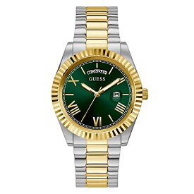 腕時計 ゲス GUESS メンズ GUESS Men's 42mm Watch - Two-Tone Strap Green Dial Two-Tone Case腕時計 ゲス GUESS メンズ