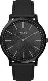 腕時計 タイメックス メンズ Timex Men's Gallary 40mm Watch - Black Strap Black Dial Black Case腕時計 タイメックス メンズ