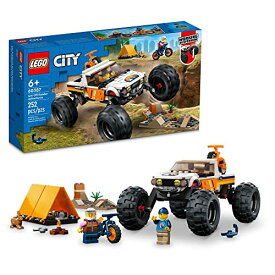 レゴ LEGO City 4x4 Off-Roader Adventures 60387 Building Toy - Camping Set Including Monster Truck Style Car with Working Suspension and Mountain Bikes, 2 Minifigures, Vehicle Toy for Kids Ages 6+レゴ