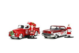 ジャダトイズ ミニカー ダイキャスト アメリカ Jada Toys Holiday Rides 1:32 1941 Ford Pickup & 1957 Chevy Bel-Air Die-cast Car with 1.65” Santa Claus & Mrs. Santa Claus Figure, Toys for Kids and Adultsジャダトイズ ミニカー ダイキャスト アメリカ