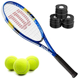 テニス ラケット 輸入 アメリカ ウィルソン Wilson U.S. Open Pre-Strung Recreational Tennis Racquet (4 3/8" Grip) Set Bundled with Black Overgrips and a Can of Tennis Ballsテニス ラケット 輸入 アメリカ ウィルソン