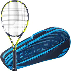 テニス ラケット 輸入 アメリカ バボラ Babolat Evo Aero Strung Yellow Tennis Racquet (4 1/4" Grip) Bundled with a Blue RH3 Club Essential Tennis Bagテニス ラケット 輸入 アメリカ バボラ