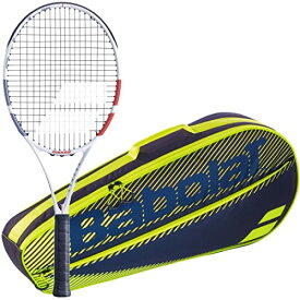 テニス ラケット 輸入 アメリカ バボラ Babolat Strike Evo Strung Tennis Racquet (4" Grip) Bundled with a Yellow RH3 Club Essential Tennis Bagテニス ラケット 輸入 アメリカ バボラ