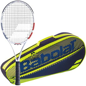 テニス ラケット 輸入 アメリカ バボラ Babolat Strike Evo Strung Tennis Racquet (4 1/2" Grip) Bundled with a Yellow RH3 Club Essential Tennis Bagテニス ラケット 輸入 アメリカ バボラ