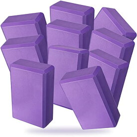 ヨガブロック フィットネス 10 Pcs Yoga Blocks Eva Foam Blocks Supportive Yoga Brick Soft Non Slip Gymnastic Blocks Lightweight Dance Blocks for Stretching Yoga Accessories for Women Yoga, Pilates, Meditation (Purple)ヨガブロック フィットネス