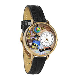 腕時計 気まぐれなかわいい プレゼント クリスマス ユニセックス Whimsical Gifts History Teacher 3D Watch | Gold Finish Large | Unique Fun Novelty | Handmade in USA | Black Watch Band腕時計 気まぐれなかわいい プレゼント クリスマス ユニセックス