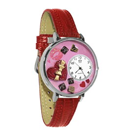 腕時計 気まぐれなかわいい プレゼント クリスマス ユニセックス Whimsical Gifts Chocolate Box 3D Watch | Silver Finish Large | Unique Fun Novelty | Handmade in USA | Red Leather Band腕時計 気まぐれなかわいい プレゼント クリスマス ユニセックス