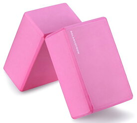 ヨガブロック フィットネス Signature Fitness Set of 2 High Density Yoga Blocks, 9"x6"x4" Each, Pair (Pink)ヨガブロック フィットネス