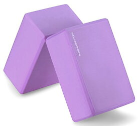ヨガブロック フィットネス Signature Fitness Set of 2 High Density Yoga Blocks, 9"x6"x4" Each, Pair (Purple)ヨガブロック フィットネス