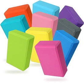 ヨガブロック フィットネス 10 Pcs Yoga Blocks Eva Foam Blocks Supportive Yoga Brick Soft Non Slip Gymnastic Blocks Lightweight Dance Blocks for Stretching Yoga Accessories for Women Yoga, Pilates, Meditation (Multicolor)ヨガブロック フィットネス