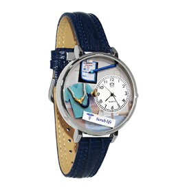 腕時計 気まぐれなかわいい プレゼント クリスマス ユニセックス Whimsical Gifts Women's or Men's Scrub Life 3D Watch | Silver Finish Large | Unique Fun Novelty | Handmade in USA | Navy Blue Le腕時計 気まぐれなかわいい プレゼント クリスマス ユニセックス