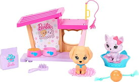 バービー バービー人形 Barbie: My First Barbie Accessories, Story Starter Pet Care Pack with Dog House, Puppy & Cat, Toys for Little Kids, 13.5-inch Scaleバービー バービー人形