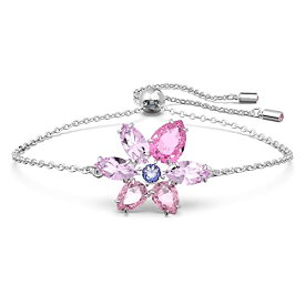 スワロフスキー アメリカ アクセサリー ブランド かわいい SWAROVSKI Gema Soft Bracelet, Flower Motif with Purple Crystals in Mixed Cuts on Rhodium Finished Band, Part of the Gema Collectionスワロフスキー アメリカ アクセサリー ブランド かわいい