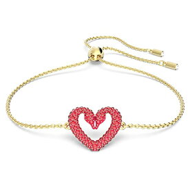 スワロフスキー アメリカ アクセサリー ブランド かわいい SWAROVSKI Una Heart Bracelet withRed Crystals, Gold-Tone Platedスワロフスキー アメリカ アクセサリー ブランド かわいい