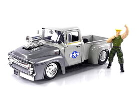 ジャダトイズ ミニカー ダイキャスト アメリカ Street Fighter 1:24 1956 Ford F-100 Die-Cast Car & 2.75" Guile Figure, Toys for Kids and Adultsジャダトイズ ミニカー ダイキャスト アメリカ