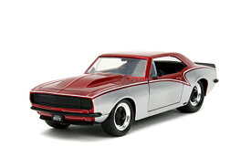 ジャダトイズ ミニカー ダイキャスト アメリカ Big Time Muscle 1:24 1967 Chevy Camaro Die-Cast Car, Toys for Kids and Adults(Silver/Red)ジャダトイズ ミニカー ダイキャスト アメリカ