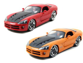 ジャダトイズ ミニカー ダイキャスト アメリカ 2008 Dodge Viper SRT10 Orange and Red 2 Cars Set 1/24 by Jada 96805SETジャダトイズ ミニカー ダイキャスト アメリカ