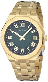 腕時計 ゲス GUESS メンズ GUESS Men's 42mm Watch - Gold Tone Strap Green Dial Gold Tone Case腕時計 ゲス GUESS メンズ