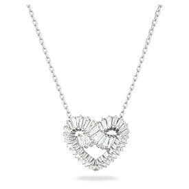 スワロフスキー アメリカ アクセサリー ブランド かわいい SWAROVSKI Matrix Pendant Necklace, Woven Heart-Shaped Motif with Clear Crystals on a Rhodium Finished Setting, Part of the Matrix Collectionスワロフスキー アメリカ アクセサリー ブランド かわいい