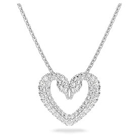 スワロフスキー アメリカ アクセサリー ブランド かわいい Swarovski Una Pendant Necklace, Heart-Shaped Swan Design with Sparkling White Crystals, on a Rhodium Finish Chain, Part of the Swarovski Unaスワロフスキー アメリカ アクセサリー ブランド かわいい