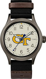 腕時計 タイメックス メンズ Timex Tribute Men's Collegiate Pride 40mm Watch - Georgia Tech Yellow Jackets with Black Fastwrap Strap腕時計 タイメックス メンズ