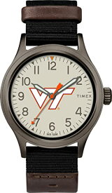 腕時計 タイメックス メンズ Timex Tribute Men's Collegiate Pride 40mm Watch - Virginia Tech Hokies with Black Fastwrap Strap腕時計 タイメックス メンズ