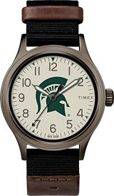 腕時計 タイメックス メンズ Timex Tribute Men's Collegiate Pride 40mm Watch - Michigan State Spartans with Black Fastwrap Strap腕時計 タイメックス メンズ