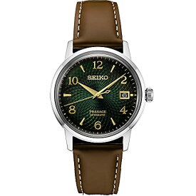 腕時計 セイコー メンズ SEIKO SRPE45 Automatic Watch for Men - Presage Cocktail Time - Patterned Green Dial with Golden Numerals and Date Calendar, 50m Water-Resistant腕時計 セイコー メンズ