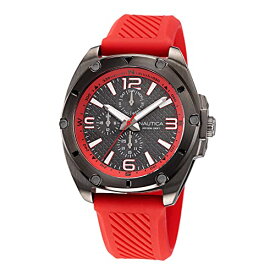 腕時計 ノーティカ メンズ Nautica Men's NAPTCS223 Tin Can Bay Black/Black & Red/Red Silicone Strap Watch腕時計 ノーティカ メンズ