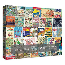 ジグソーパズル 海外製 アメリカ Vintage Travel Puzzle for Adult 1000 Piece, World Atlas Landmark Jigsaw Puzzle, Ireland London Italy Map Puzzleジグソーパズル 海外製 アメリカ