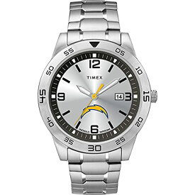 腕時計 タイメックス メンズ Timex Tribute Men's NFL Citation 42mm Watch ? Los Angeles Chargers with Stainless Steel Expansion Band腕時計 タイメックス メンズ