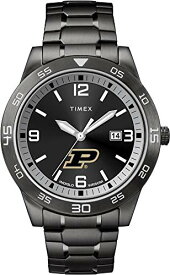 腕時計 タイメックス メンズ Timex Tribute Men's Collegiate Acclaim 42mm Watch ? Purdue Boilermakers with Black Stainless Steel Expansion Band腕時計 タイメックス メンズ