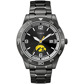 腕時計 タイメックス メンズ Timex Tribute Men's Collegiate Acclaim 42mm Watch ? Iowa Hawkeyes with Black Stainless Steel Expansion Band腕時計 タイメックス メンズ
