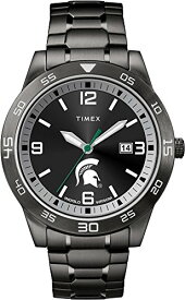 腕時計 タイメックス メンズ Timex Tribute Men's Collegiate Acclaim 42mm Watch ? Michigan State Spartans with Black Stainless Steel Expansion Band腕時計 タイメックス メンズ