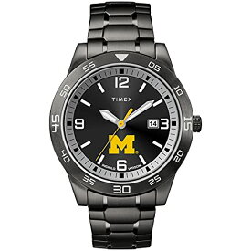 腕時計 タイメックス メンズ Timex Tribute Men's Collegiate Acclaim 42mm Watch ? Michigan Wolverines with Black Stainless Steel Expansion Band腕時計 タイメックス メンズ