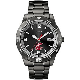 腕時計 タイメックス メンズ Timex Tribute Men's Collegiate Acclaim 42mm Watch ? Washington Cougars with Black Stainless Steel Expansion Band腕時計 タイメックス メンズ