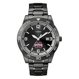 腕時計 タイメックス メンズ Timex Tribute Men's Collegiate Acclaim 42mm Watch ? Mississippi State Bulldogs with Black Stainless Steel Expansion Band腕時計 タイメックス メンズ