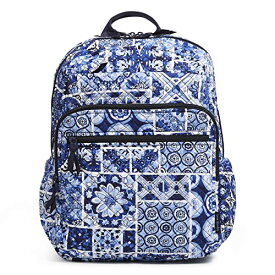 ヴェラブラッドリー ベラブラッドリー アメリカ フロリダ州マイアミ 日本未発売 Vera Bradley Women's Cotton XL Campus Backpack, Island Tile Blue - Recycled Cotton, One Sizeヴェラブラッドリー ベラブラッドリー アメリカ フロリダ州マイアミ 日本未発売