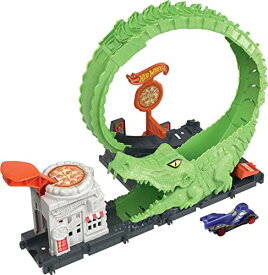 ホットウィール マテル ミニカー ホットウイール Hot Wheels Toy Car Track Set Gator Loop Attack Playset in Pizza Place with 1:64 Scale Car, Connects to Other Setsホットウィール マテル ミニカー ホットウイール