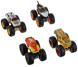 ホットウィール マテル ミニカー ホットウイール Hot Wheels Monster Trucks, 1:64 Scale Monster Trucks Toy Trucks, Set of 4, Giant Wheels, Favorite Characters and Cool Designsホットウィール マテル ミニカー ホットウイール