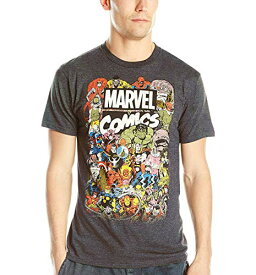 Tシャツ キャラクター ファッション トップス 海外モデル Marvel Men's Avengers Comics Crew T-Shirt, Char HTR, X-SmallTシャツ キャラクター ファッション トップス 海外モデル