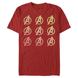 Tシャツ キャラクター ファッション トップス 海外モデル Marvel Men's Universe Avenger Logo Repeat T-Shirt, Red, LargeTシャツ キャラクター ファッション トップス 海外モデル