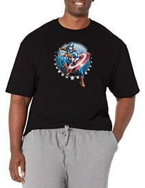 Tシャツ キャラクター ファッション トップス 海外モデル Marvel Big & Tall Classic Captain Toss Men's Tops Short Sleeve Tee Shirt, Black, XX-LargeTシャツ キャラクター ファッション トップス 海外モデル