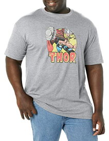 Tシャツ キャラクター ファッション トップス 海外モデル Marvel Big & Tall Classic Mighty Thor Men's Tops Short Sleeve Tee Shirt, Athletic Heather, X-LargeTシャツ キャラクター ファッション トップス 海外モデル