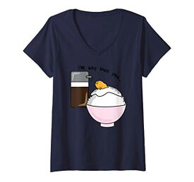 Tシャツ キャラクター ファッション トップス 海外モデル Gudetama I'm Soy Into You Soy Sauce Egg Rice Bowl V-Neck T-ShirtTシャツ キャラクター ファッション トップス 海外モデル