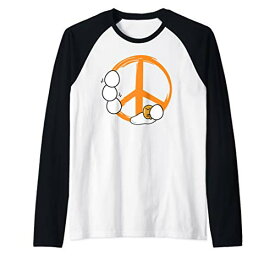 Tシャツ キャラクター ファッション トップス 海外モデル Gudetama the Lazy Egg Peace Sign Raglan Baseball TeeTシャツ キャラクター ファッション トップス 海外モデル